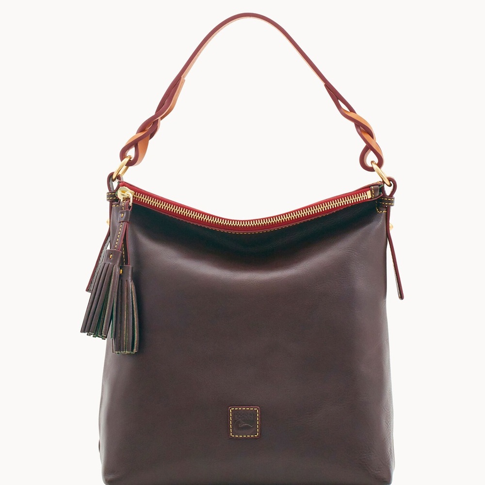 Dooney & Bourke Florentine Small Sloan Twist Strap Hobo Bag - Charcoal
